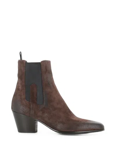 Pantanetti Suede Chelsea Boots In Brown