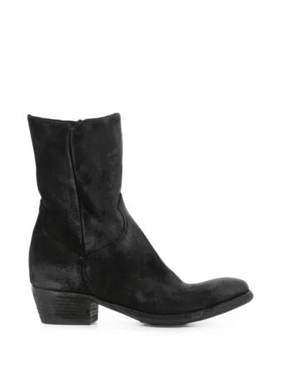 Pantanetti Suede-finish Ankle Boots In Black