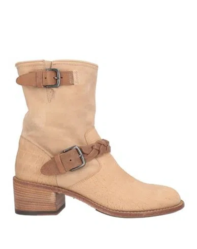 Pantanetti Woman Ankle Boots Beige Size 7 Leather In Brown