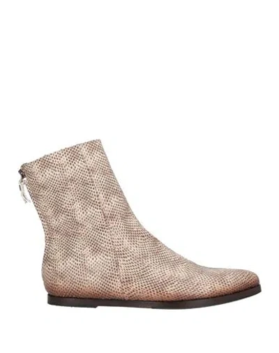Pantanetti Woman Ankle Boots Beige Size 8 Leather In Neutral