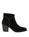 Pantanetti Woman Ankle Boots Black Size 8.5 Leather