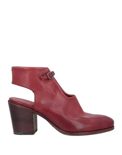 Pantanetti Woman Ankle Boots Brick Red Size 7 Leather