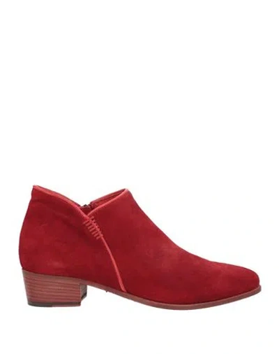 Pantanetti Woman Ankle Boots Brick Size 7 Leather In Red