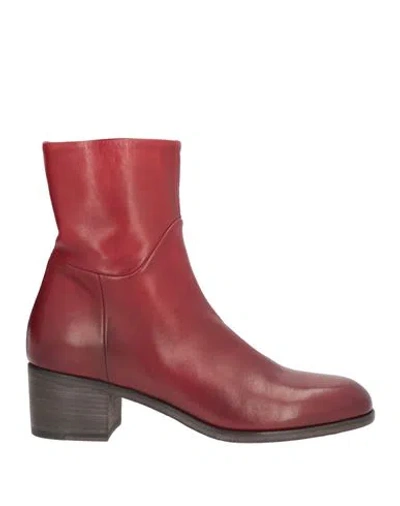 Pantanetti Woman Ankle Boots Brick Size 7 Leather In Red