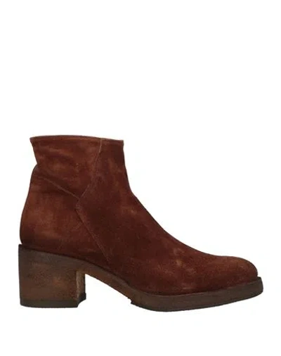 Pantanetti Woman Ankle Boots Brown Size 6 Leather