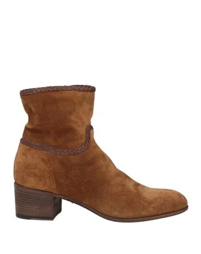Pantanetti Woman Ankle Boots Brown Size 7 Leather