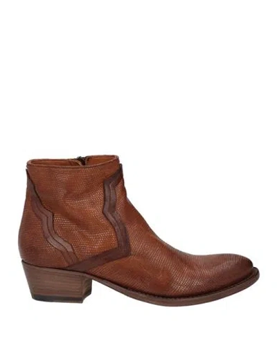 Pantanetti Woman Ankle Boots Brown Size 7 Leather