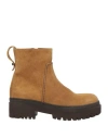 Pantanetti Woman Ankle Boots Camel Size 7 Leather In Brown