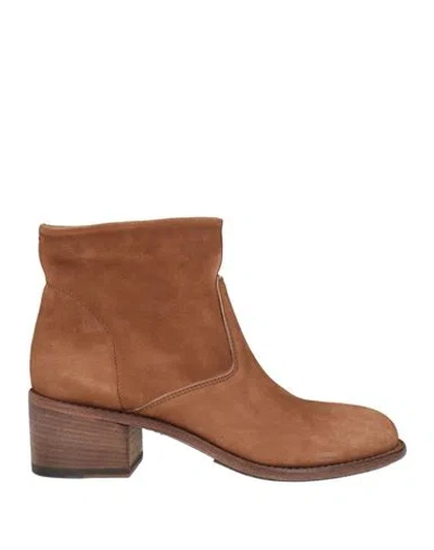 Pantanetti Woman Ankle Boots Camel Size 7 Leather In Brown