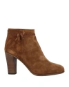 Pantanetti Woman Ankle Boots Camel Size 7 Leather In Sand