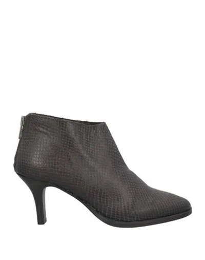 Pantanetti Woman Ankle Boots Charcoal Size 6 Leather