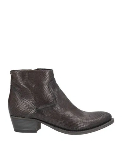 Pantanetti Woman Ankle Boots Charcoal Size 7 Leather In Brown