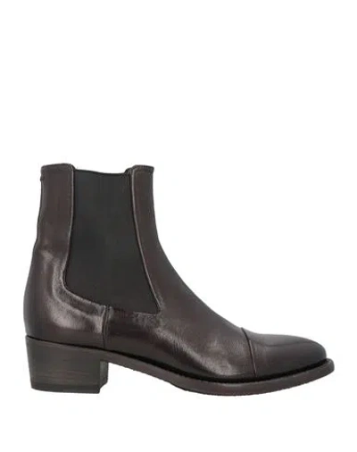 Pantanetti Woman Ankle Boots Dark Brown Size 7 Leather