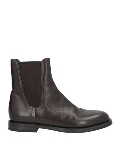 Pantanetti Woman Ankle Boots Dark Brown Size 8.5 Leather