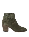 Pantanetti Woman Ankle Boots Green Size 7 Leather In Green
