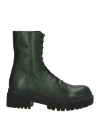 Pantanetti Woman Ankle Boots Green Size 7 Leather