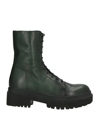 Pantanetti Woman Ankle Boots Green Size 7 Leather