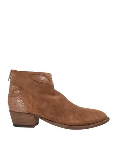 Pantanetti Woman Ankle Boots Light Brown Size 7 Leather In Sand
