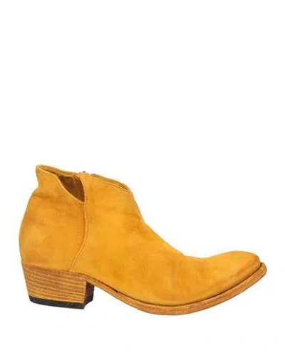 Pantanetti Woman Ankle Boots Ocher Size 10 Soft Leather In Yellow