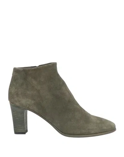Pantanetti Woman Ankle Boots Military Green Size 7 Leather In Multi