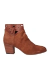 Pantanetti Woman Ankle Boots Tan Size 10 Leather In Brown