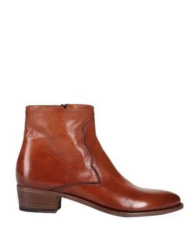 Pantanetti Woman Ankle Boots Tan Size 7 Leather In Brown