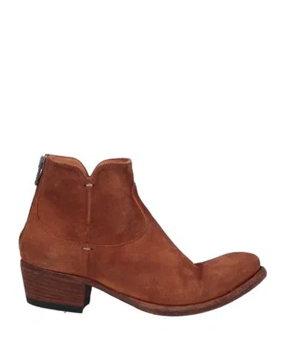 Pantanetti Woman Ankle Boots Tan Size 8 Leather In Brown