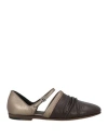 Pantanetti Woman Ballet Flats Chocolate Brown Size 7 Leather In Gray