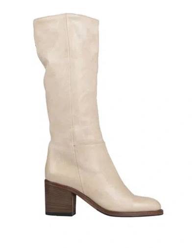 Pantanetti Woman Boot Beige Size 8 Leather In Neutral