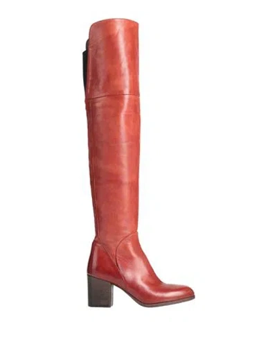 Pantanetti Woman Boot Brick Size 7 Leather In Red