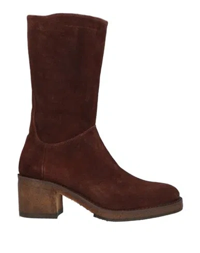 Pantanetti Woman Boot Dark Brown Size 6 Leather