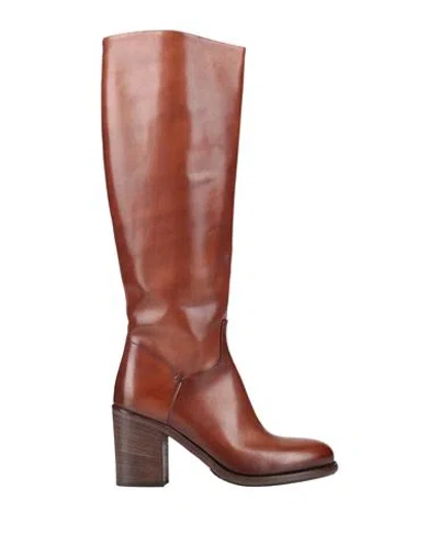 Pantanetti Woman Boot Tan Size 7 Soft Leather In Brown