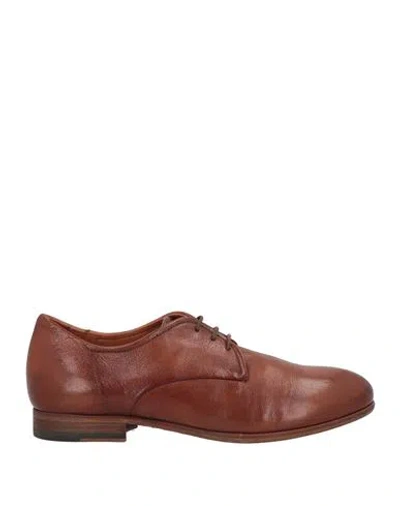 Pantanetti Woman Lace-up Shoes Brown Size 7 Leather