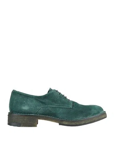 Pantanetti Woman Lace-up Shoes Emerald Green Size 7 Leather