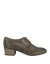 Pantanetti Woman Lace-up Shoes Military Green Size 5 Leather