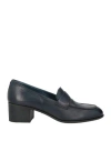 Pantanetti Woman Loafers Midnight Blue Size 7 Leather In Black