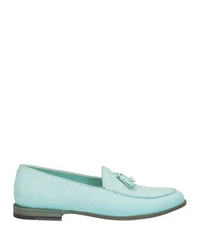 Pantanetti Woman Loafers Turquoise Size 7 Leather In Blue