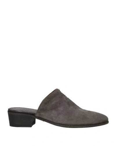 Pantanetti Woman Mules & Clogs Grey Size 7 Leather In Gray