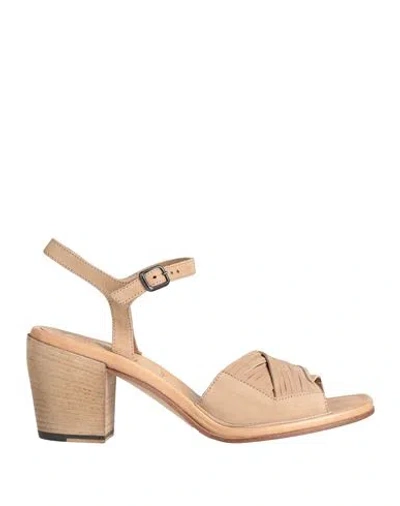 Pantanetti Woman Sandals Beige Size 6 Leather In Nude