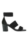 Pantanetti Woman Sandals Black Size 6 Leather