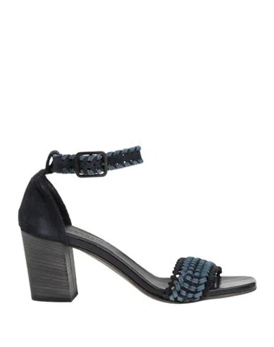 Pantanetti Woman Sandals Blue Size 9 Leather