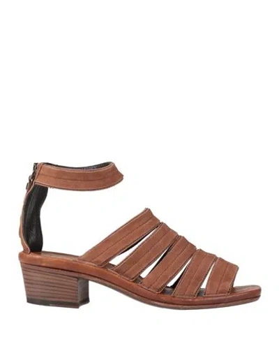 Pantanetti Woman Sandals Brown Size 7 Leather