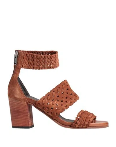 Pantanetti Woman Sandals Dark Brown Size 7 Leather