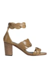 Pantanetti Woman Sandals Military Green Size 7 Leather In Green