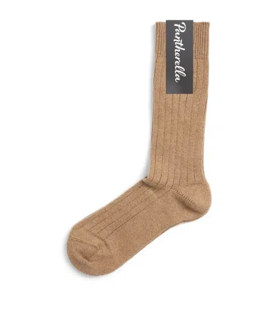 Pantherella Cashmere-blend Waddington Socks In Brown