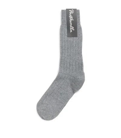 Pantherella Cashmere-blend Waddington Socks In Gray