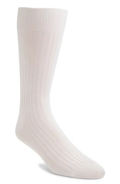 Pantherella Cotton Blend Dress Socks In White