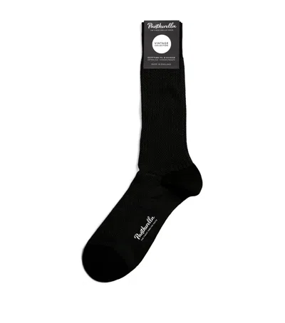 Pantherella Cotton Herring Socks In Black