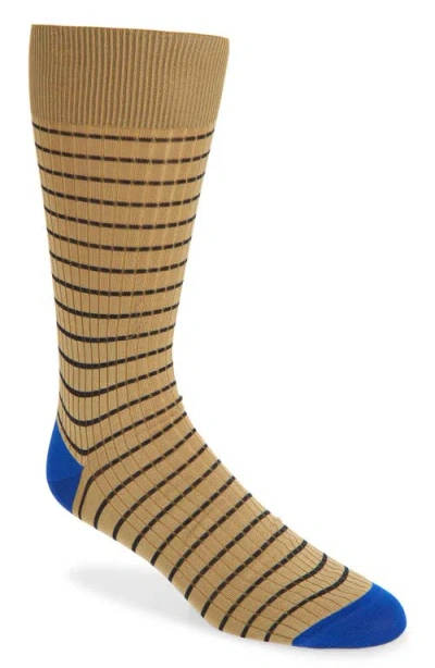 Pantherella Downe Stripe Dress Socks In Neutral