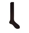 Pantherella Egyptian Cotton Lisle Long Sock In Brown